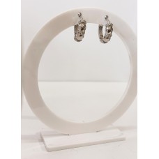 Ασημένια σκουλαρίκια κρίκοι με ζιργκόν (SE93)